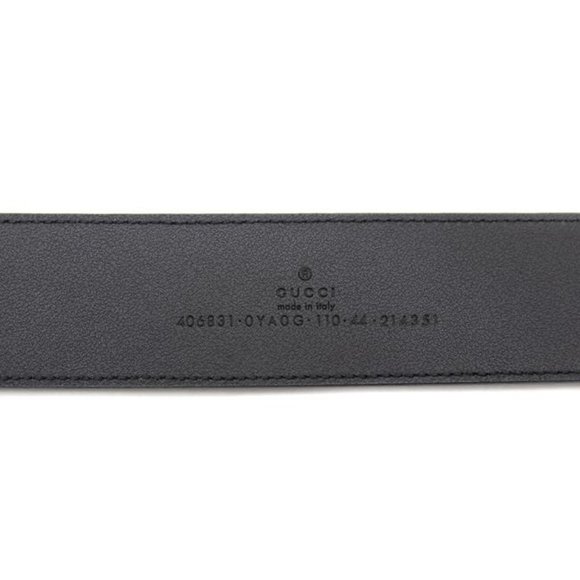 Gucci Marmont Gg Leather Black with Shiny Buckle 110 44 406831(Sk 6892) Belt